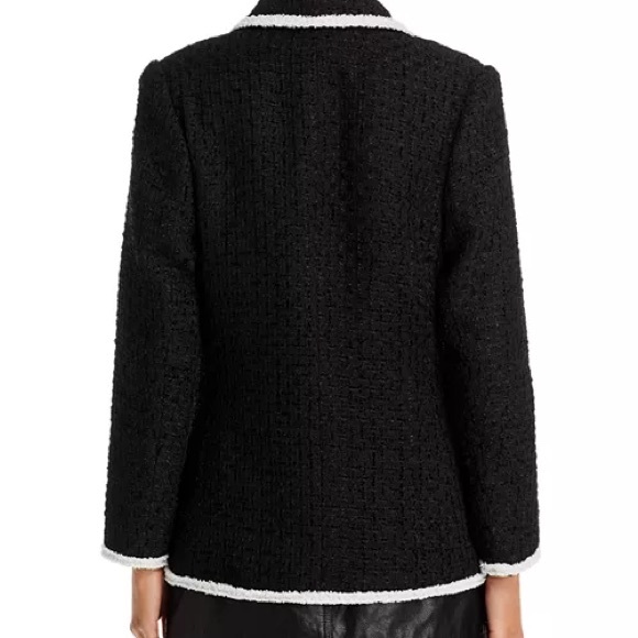Aqua Black and white tweed blazer with white trim and gold buttons #blazer - Picture 5 of 11